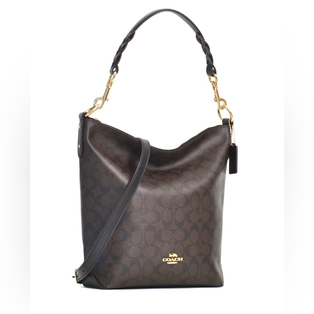 Coach Abbie Duffle Bag In Signature Canvas Brown and Black